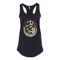 thumbnail image 2 of Wild Bobby I Only Told The Moon, Moon Phases Daisies and Butterflies Vintage Women Racerback Tank Top, Black, Small, 2 of 6