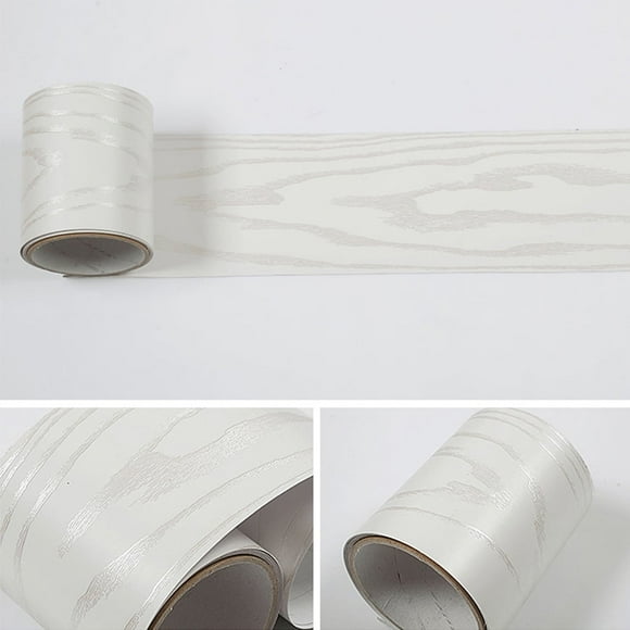 PVC Self-Adhesive Baseboard Wall Sticker Wood Grain Door Frame Waveguide Corner Floor Window Sill Tile Film Waistline Decoration LJQ