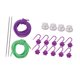 thumbnail image 4 of Juego de cordones para tejer Cordones de goma para tejer Cordones de tubo hueco para hacer joyas Puntada cordón verde violeta, 4 of 8