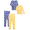 Yellow/Blue, variant on Wonder Nation Toddler Boys or Girls Cotton Snug Fit Long Sleeve Pajama Top and Pants Set, 4-Piece, Sizes 12M-5T
