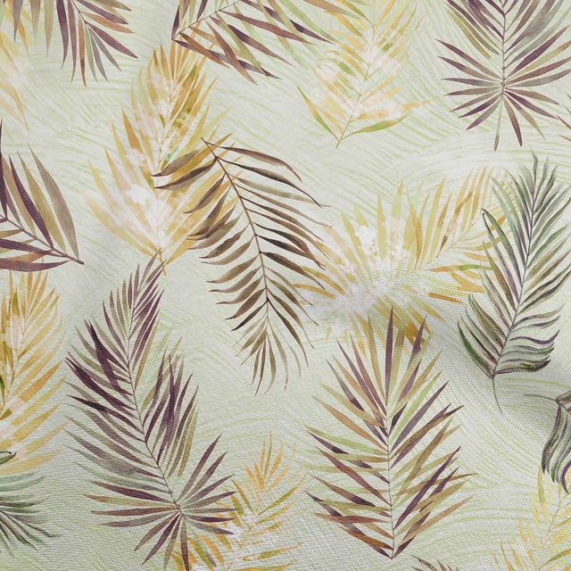 oneOone Velvet Light Green Fabric Tropical Leaf Sewing Craft Projects Fabric Prints By Yard 58 Inch Wide