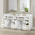 thumbnail image 3 of Gavino 84" Wood Vanity in White with Composite Stone Top no Mirror, 3 of 14