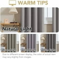 thumbnail image 4 of Linen Curtains 100% Blackout Curtains for Bedroom 45 inch Long Full Light Blocking Nature Linen Blended Window Curtains for Living Room Nickel Grommet (2 Panels, Heathered Dove), 4 of 7