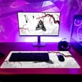 thumbnail image 3 of Japanese Cherry Blossom Gaming Mouse Pad 31.5 X 11.8 Inch Japanese Pagoda Sakura White Anime Large Mousepad Non-Slip Rubber Base Stitched Edges Keyboard Mouse Mat Desk Pad for Office Home Game, 3 of 6