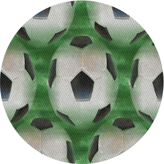 Ahgly Company Indoor Round Patterned Forest Green Novelty Area Rugs, 9' Round