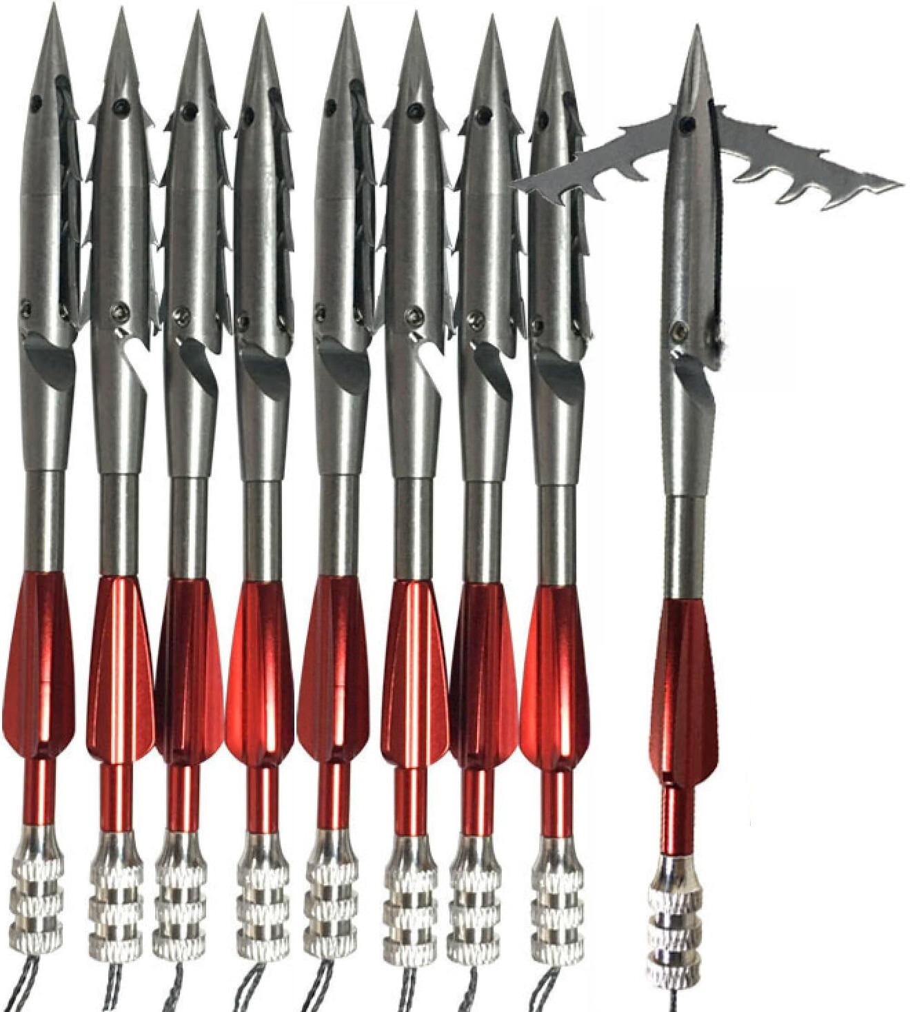 5pcs Stainless Steel Swim Bladder Fishing Arrows Darts Slingshot Shooting Tools