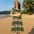 thumbnail image 4 of Daiia Vintage Mexican Print Women's Dresses 2025 Trendy Short sleeve Dresses Casual Baggy Flowy Maxi Sun Dresses, 4 of 6