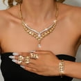 thumbnail image 3 of AEXTO Sparkling Cubic Zirconia Necklace, Earrings & Bracelet Set, Vintage-Inspired Nature-Themed Statement Jewelry for Women, Perfect for Weddings, Parties & Special Occasions, 3 of 13