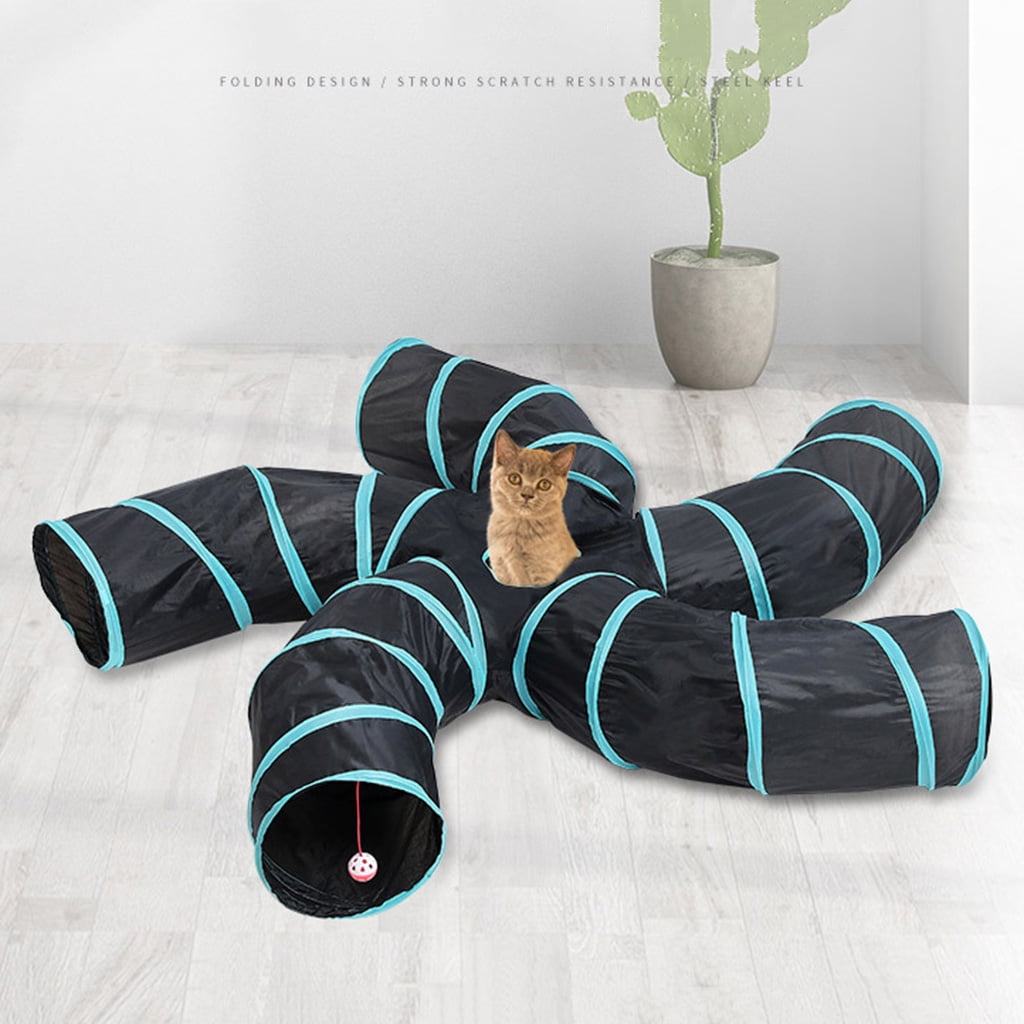 BQBQERT Cats 5-way Tunnel Toy S Shape Cube Tube Interactive Toy for Small Cats