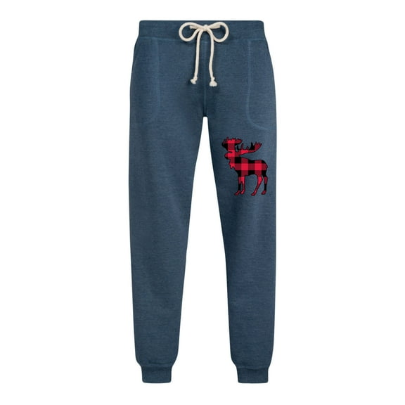 Instant Message - Buffalo Plaid Moose - Ladies Jogger Pant