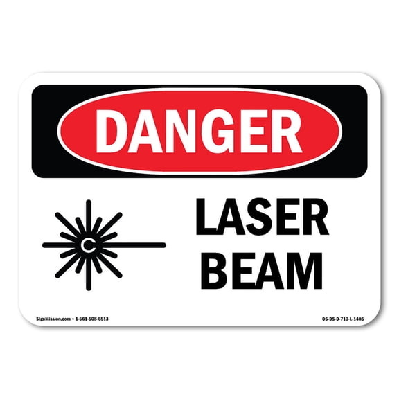 OSHA Danger Sign - Laser Beam | Decal | Protect Your Business, Construction Site, Warehouse & Shop Area |  Made in The USA