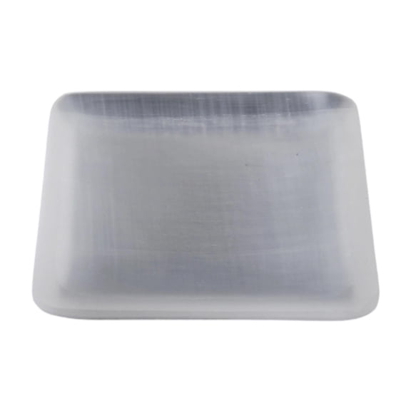Selenite Bowl Jewelry Holder Organizer Lightweight Square Design for Home Office Desktop Centerpiece Display