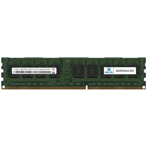 A Dell Compatible 32gb Pc3 Ddr3 1333mhz 4rx4 1 35v Ecc Registered Rdimm Walmart Com Walmart Com