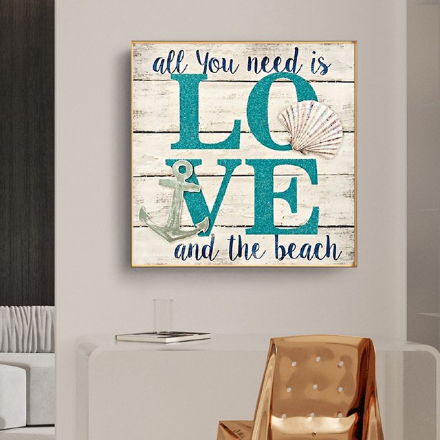 Cuadros Decorativos Kit de pintura de diamante redondo completo con imagen de diamantes de imitación de letras de amor de mosaico DIY regalo Ndcxsfigh Nuevos Originales