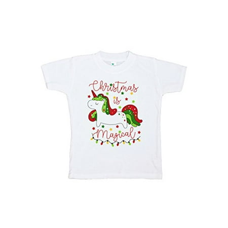 

7 ate 9 Apparel Girl s Christmas Unicorn T-Shirt 2T White