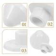 thumbnail image 5 of HONMEET  Decorative Toilet Bolt Caps ABS White Simple Design Protective Cover 1 Set 1.7×1.7×1.2in, 5 of 8