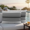 thumbnail image 6 of Outdoor Waterproof Pillow Covers Gray Gradient Stripes Decorative Throw Pillow Protectors,Pillowcase Cushion Cases for Patio Sofa Garden Couch,20x12in,Pack of 2, 6 of 14