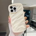 thumbnail image 2 of Case for iPhone 15 Pro,3D Wave Water Ripple Pattern Curly Wavy Frame Glossy Case,Protective Case for iPhone 15 Pro Phone Case 6.1 Inch,Beige, 2 of 10