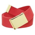thumbnail image 1 of Men's Golf Belt in 1.5 Gold Brass Flip Top Buckle with Canvas Web Belt XXX-Large Red, 1 of 3