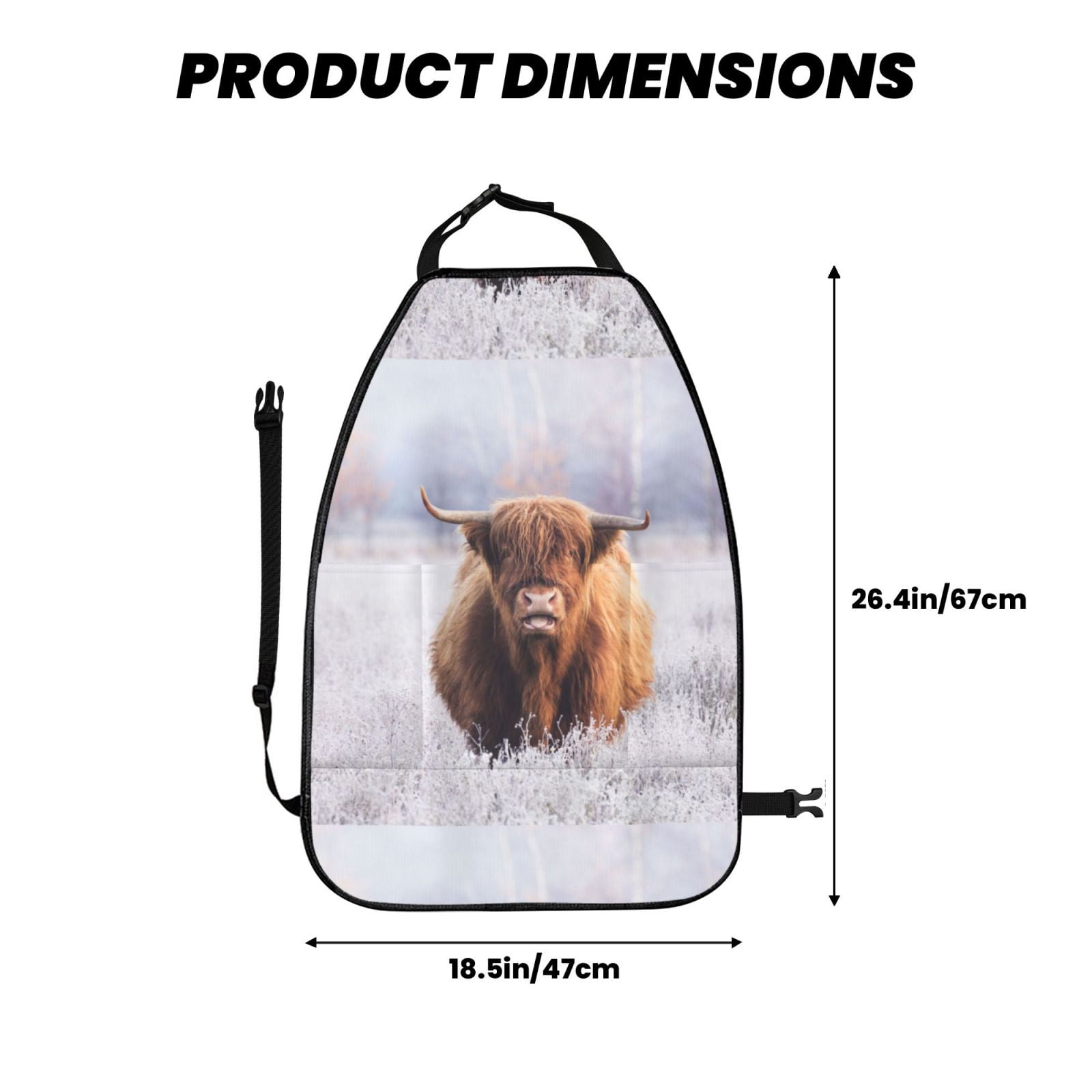 Xecao Cow Pattern Car Seat Back Protector 2 Pack Large Capacity Pocket, Kick Mats Back Seat Protector