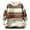 Coffee, variant on Men's Crew Neck Sweater Retro Ethnic Geometric Striped Print Cable Jacquard Knit Long Sleeve Stretch Casual Winter Pullover S-3XL