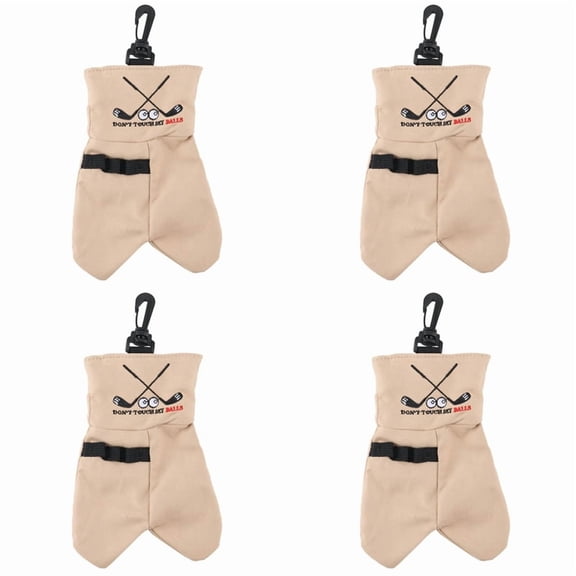 4X Golf Ball Storage Bag Holder This Funny Golf Gift is Sure to Make A Laugh Store Your Golf Accessories Stocking,Brown,4 x ball bag,Brown