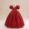 thumbnail image 5 of Diufon Puffy Princess Dress for 5-14 Years Girl Lace Mesh Layered Rompers Skirt Birthday Middle-Age Dresses (5-6 Years, Red), 5 of 9