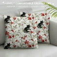 thumbnail image 3 of COMIO  Floral Throw Pillow Cover , Red Gladiolus Pattern with Curved and Swirled Leaves Abstract Foliage Design, Decorative Square Covers for Couch Bed &amp; Sofa, Vermilion Beige, 3 of 5