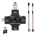 thumbnail image 1 of Probador USB C, Tipo C 2 en 1, Multímetro Digital IPS con Pantalla A Color, Voltaje, Corriente, Potencia, Resistencia, Temperatura, 1 of 5