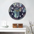 thumbnail image 2 of Yayeee Wall Clock Battery Operated 9.5" Silent Quartz Non-Ticking for Living Room Decor, Cube Stripes, 2 of 8