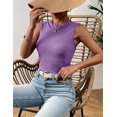 thumbnail image 3 of Zeagoo Women's High Neck Tank Top Casual Business Slim Fitted Ribbed Basic Tank Tops Summer Sleeveless Shirts, 3 of 5