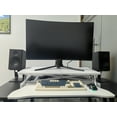 thumbnail image 6 of 32 Inch Desk Converter, Height Adjustable Sit to Stand Riser, Dual Monitor and Laptop Workstation with Wide Keyboard Tray, White, 6 of 9