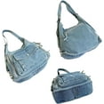 thumbnail image 6 of JennyShop Large Capacity Tote Purse with Multiple Pockets, High Quality Denim Shoulder Handbag, Classic Versatile Crossbody Bag, 6 of 6