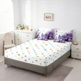 thumbnail image 4 of Butterfly Flowers Bed in a Bag King Size Comforter Set 7 Pieces,Blue Purple Ombre Art Oil Painting Floral Bedding Sets Rustic Aesthetic Animal Daisy Flower Sheet Set with Comforter, 4 of 5