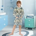 thumbnail image 5 of FORMRS Niños Bathrobe Unisex Hooded Robe Soft Plush Pajamas Sleepwear, Size 2-3T, Blue Floral, 5 of 7