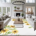 thumbnail image 3 of Large Area Rugs for Living Room Bedroom, Yellow Daisy Flowers 8'x10' Rug Washable Carpet Runner Indoor Outdoor, Spring Summer Pastoral Garden Floral Non Slip Floor Mats Rug for Kitchen, Patio, 3 of 8