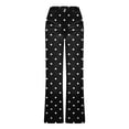 thumbnail image 5 of Xdegoge Polka Dot Flare Jeans for Women High Waisted Straight Leg Printed Trousers Classic Button Fly Stretchy Comfy Y2K Fashion Bottoms Streetwear Casual Dating, 5 of 6