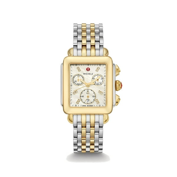 Deco Two-Tone 18K Gold Diamond Dial Women's Watch MWW06A000779