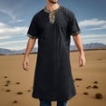 thumbnail image 2 of Mens Shirt Tunic Loose Fit Long Sleeve Linen Top for Halloween LARP Historical Reenactment, 2 of 5