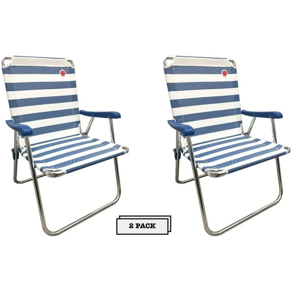OmniCore Designs New Standard Folding Camp/Lawn Chair (2 Pack) BLACK/WHITE