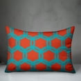 thumbnail image 2 of Creative Products Orange and Teal Geo Pattern 14x20 Indoor / Outdoor Pillow, 2 of 2