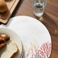 thumbnail image 3 of Red Coral Coastal Round Placemats Set of 6 for Dinning Tables,Heat-proof Braided Table Mats 15 Inch,Summer Beach Shells Starfish Ocean Washable Place Mat for Kitchen Restaurant Party Table Decor, 3 of 9