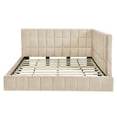 thumbnail image 4 of Full Size Mid-Century Modern Upholstered Velvet Daybed Frame, Sofa Bed Strong Wood Slat Support Solid Construction, Mattress Foundation, No Box Spring Needed, 4 of 9