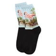 thumbnail image 2 of MeMoi Flamingo Limited Edition Art Crew Socks | Fun Women's Socks One Size / Black, 2 of 3