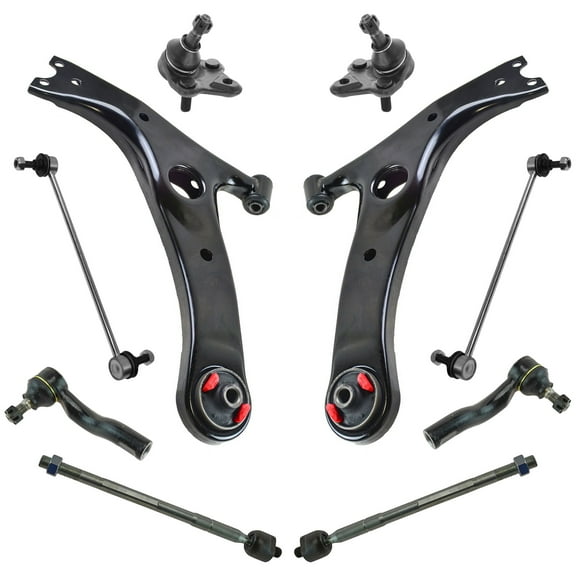 TRQ 10pc Steering Suspension Kit Control Arms Tie Rods Sway Bar End Links New PSA70048
