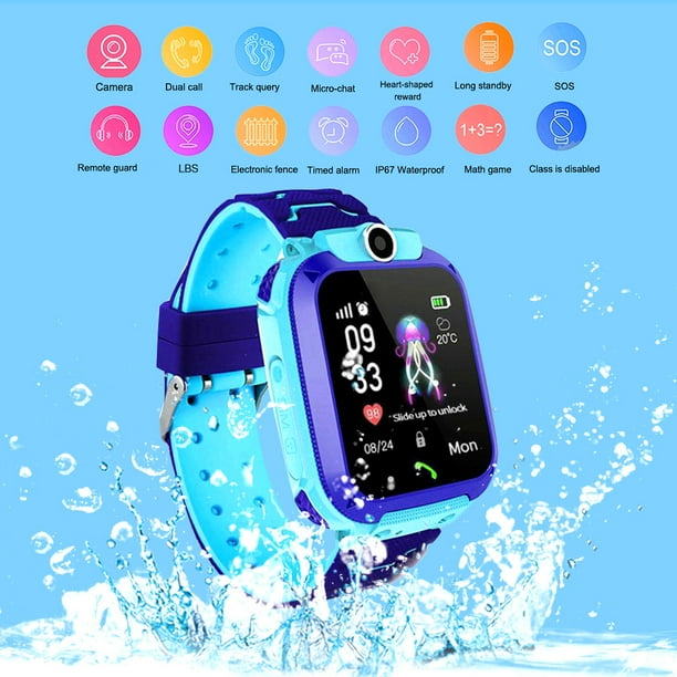 Q12 Kids Intelligent Watch IP67 Waterproof Touch screen SOS Phone Call Device Location Tracker Anti lost Watches