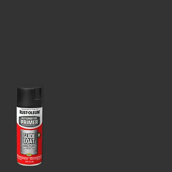 6 Pack, Black. Rust-Oleum Automotive Flat Guide Coat Primer Spray-363525, 12 oz