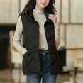 thumbnail image 4 of Htigea Puffer Vest for Women Lightweight Zip Up Quilted Vests Padded Gilet Solid Sleeveless Jacket with Pockets Black XXXXXL, 4 of 9