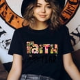 thumbnail image 3 of FAITH over FEAR Retro Floral Shirt | Groovy Christian Boho Graphic Tee for Women, Dark Heather, Size 3XL, 3 of 6