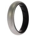 thumbnail image 1 of Anillo de boda BR sólido de silicona - Negro-Plata de ROQ para mujer - Anillo de 11 mm, 1 of 1